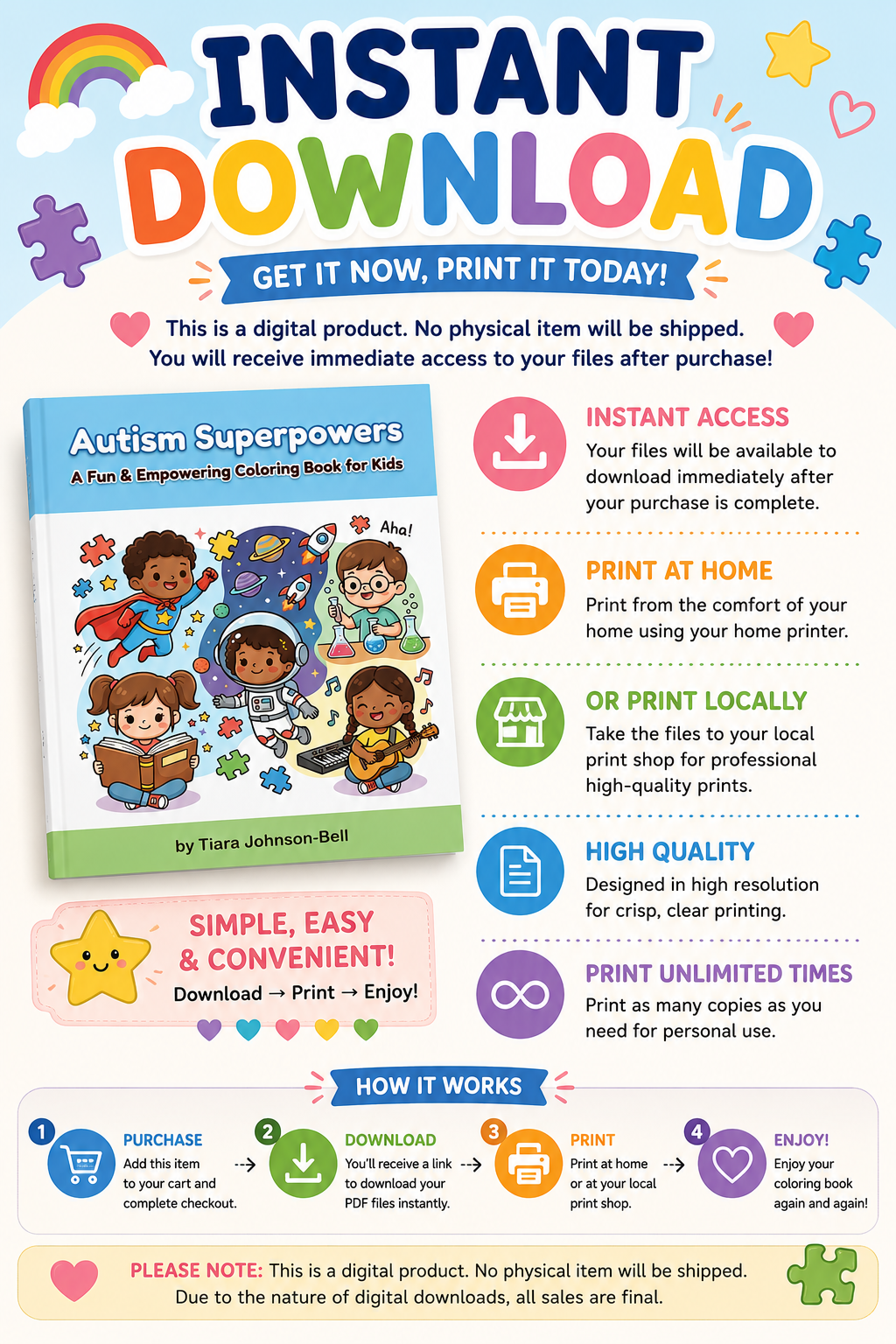 Autism Coloring Book- Digital Download